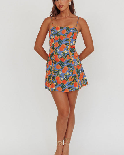 Orange Scallop Trim Mini Dress Citrus