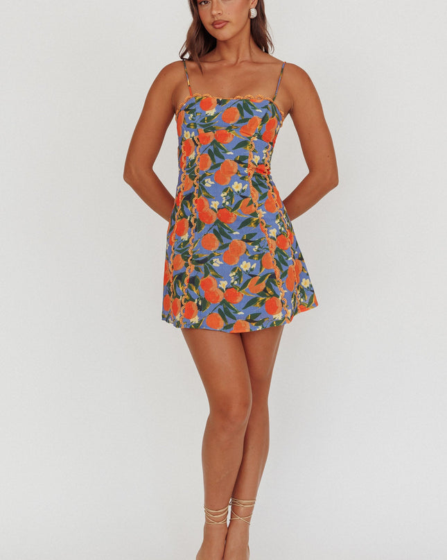 Orange Scallop Trim Mini Dress Citrus