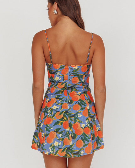 Orange Scallop Trim Mini Dress Citrus