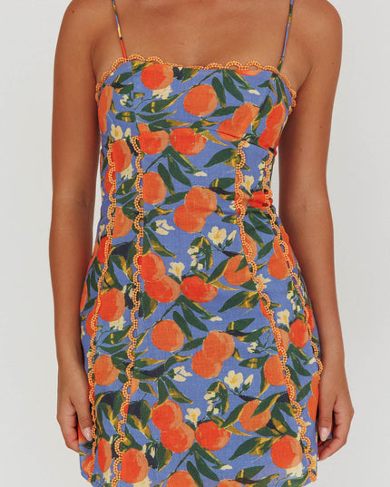Orange Scallop Trim Mini Dress Citrus