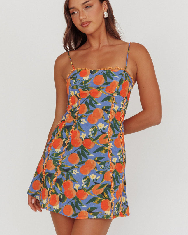 Orange Scallop Trim Mini Dress Citrus