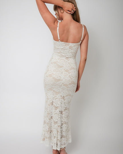 White Love Lace Maxi Dress
