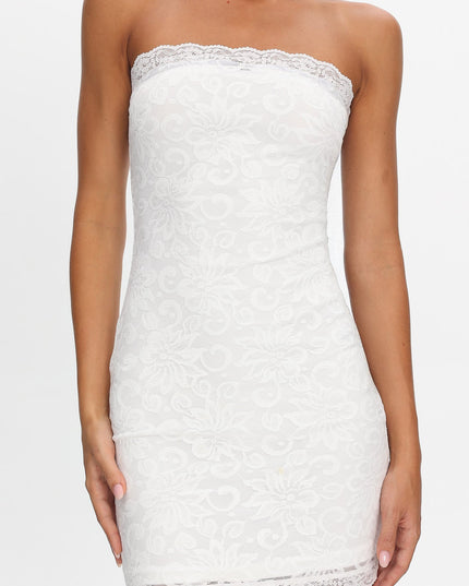 White Love Lace Mini Dress