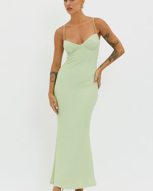 Sage Back Bodycon Dress