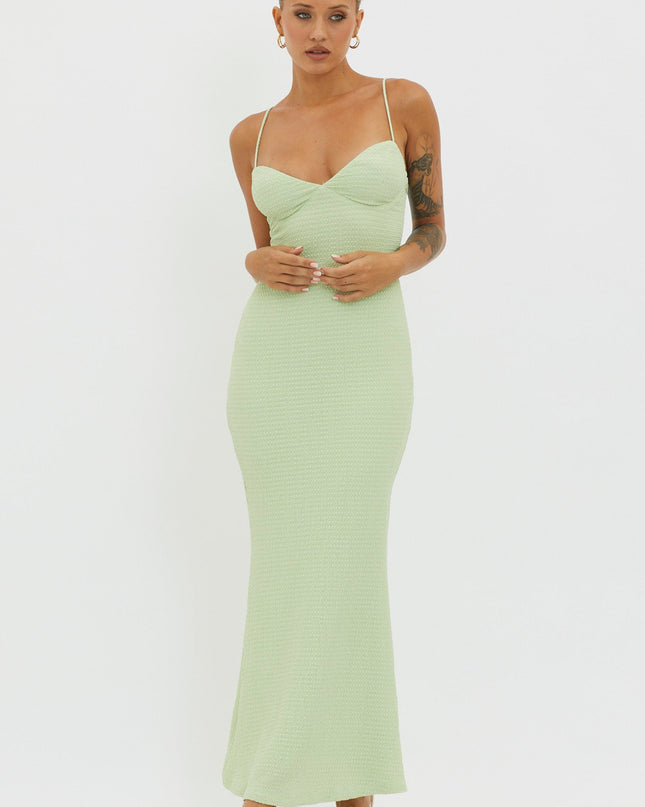 Sage Back Bodycon Dress