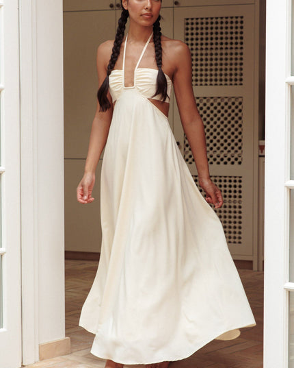 Butter Cut-Out Tied Back Maxi Dress