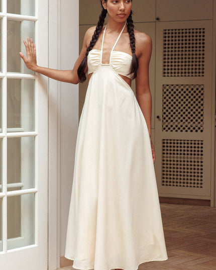 Butter Cut-Out Tied Back Maxi Dress