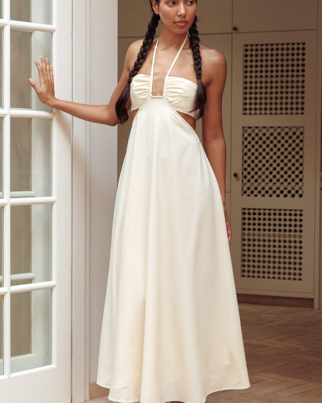 Butter Cut-Out Tied Back Maxi Dress