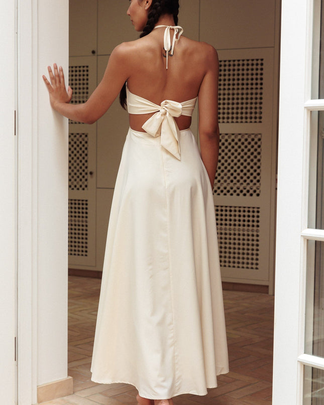 Butter Cut-Out Tied Back Maxi Dress