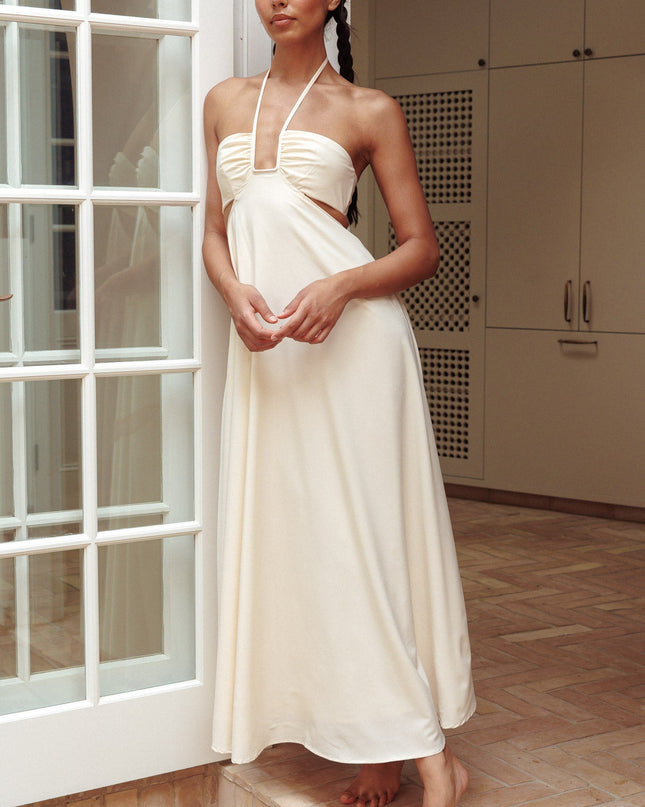 Butter Cut-Out Tied Back Maxi Dress