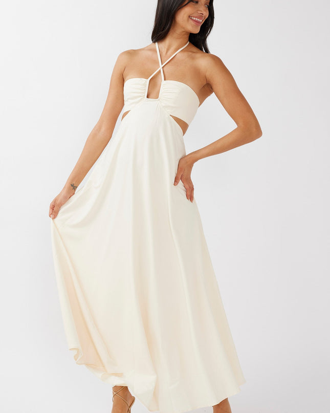 Butter Cut-Out Tied Back Maxi Dress