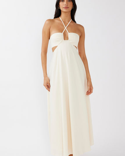 Butter Cut-Out Tied Back Maxi Dress