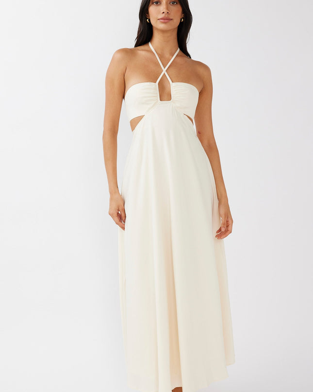 Butter Cut-Out Tied Back Maxi Dress