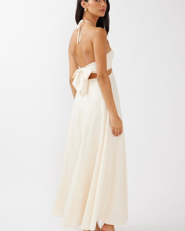 Butter Cut-Out Tied Back Maxi Dress
