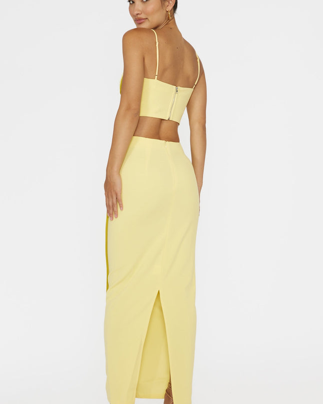 Yellow Trim Maxi Skirt
