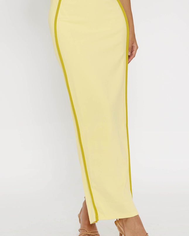 Yellow Trim Maxi Skirt