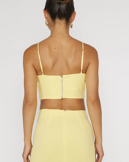 Yellow Trim Crop Top