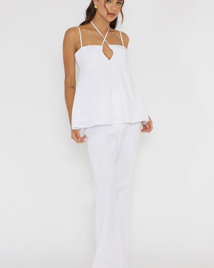 White Freestyle Flared Pants