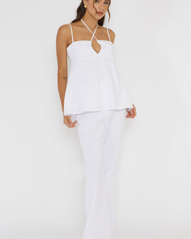 White Freestyle Flared Pants
