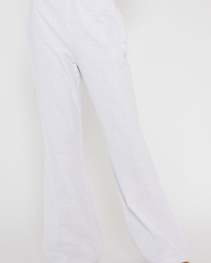 White Freestyle Flared Pants