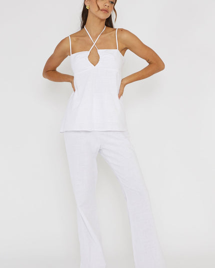 White Freestyle Flared Pants