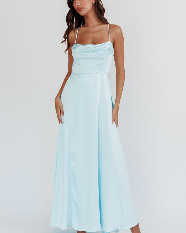 Mint Gathered Bust Split Maxi Dress