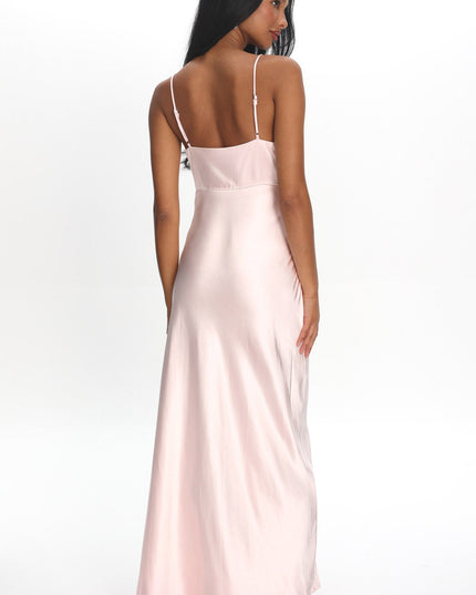 Blush Side Pleat Maxi Dress