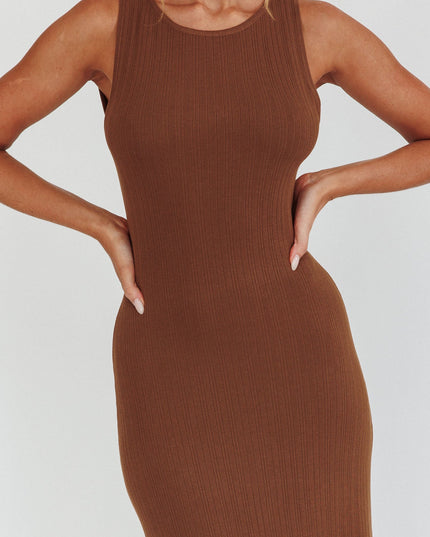 Chocolate Low Back Maxi Dress