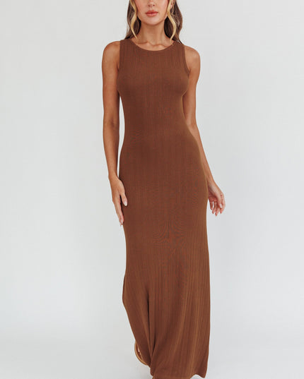 Chocolate Low Back Maxi Dress