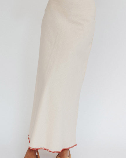 Beige Sunshine Blanket Stitch Skirt