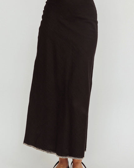 Black Sunshine Blanket Stitch Skirt