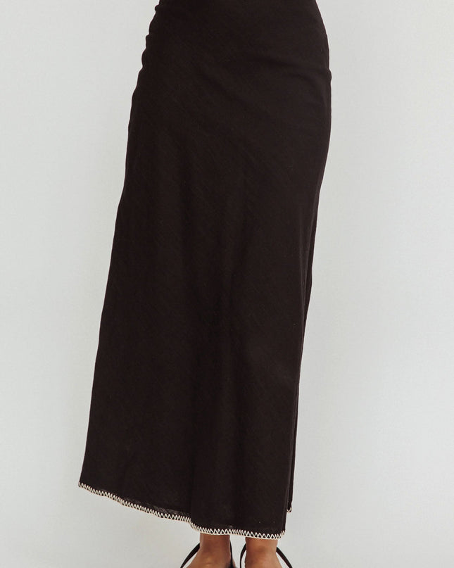 Black Sunshine Blanket Stitch Skirt