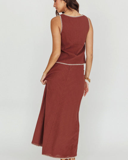 Chocolate Sunshine Blanket Stitch Skirt