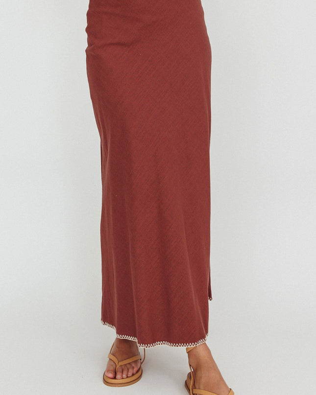 Chocolate Sunshine Blanket Stitch Skirt