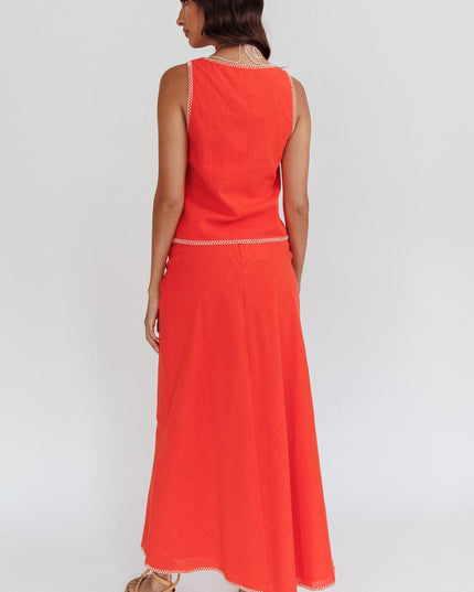 Orange Sunshine Blanket Stitch Skirt