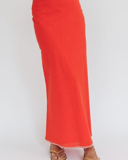Orange Sunshine Blanket Stitch Skirt