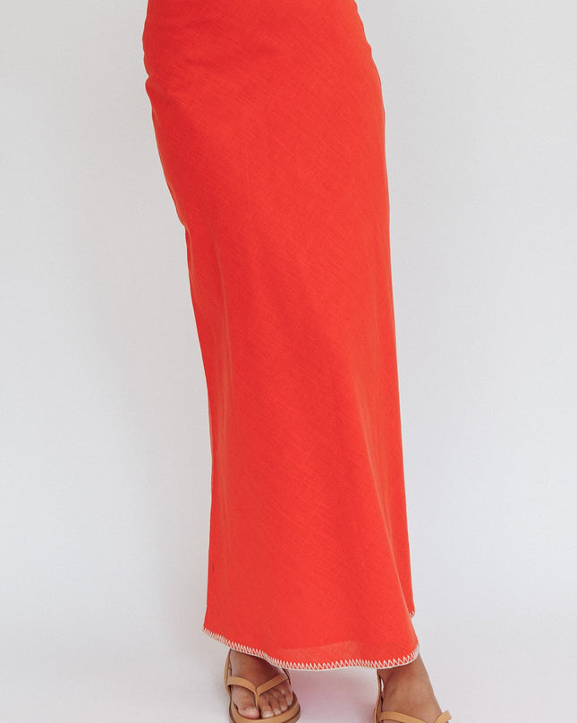 Orange Sunshine Blanket Stitch Skirt