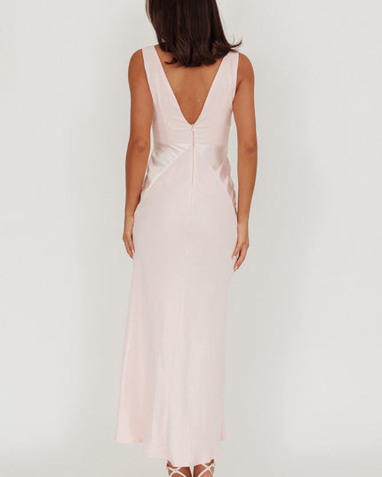 Blush V-Neck Maxi Dress