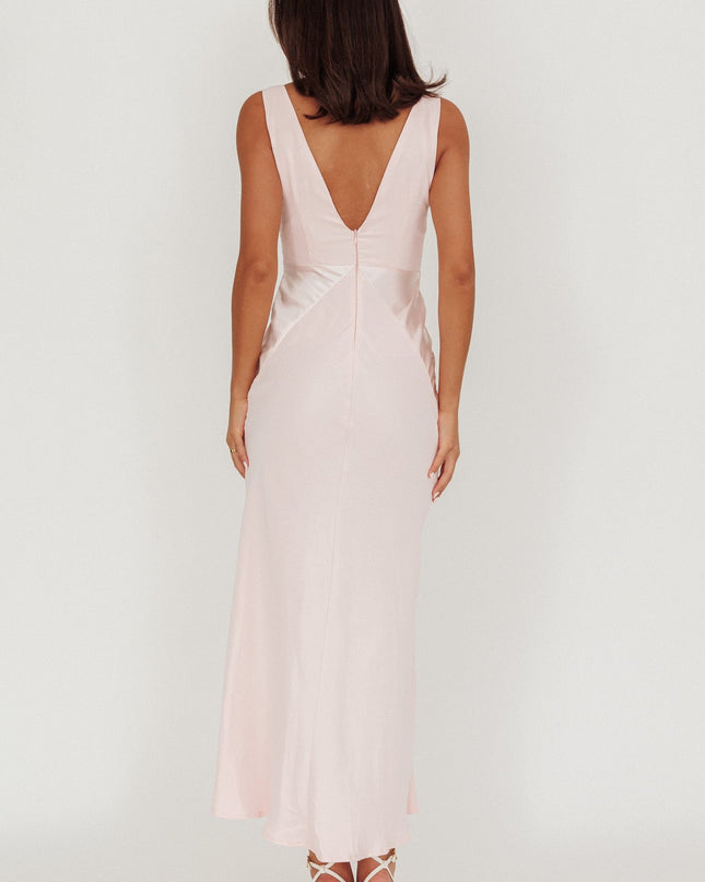 Blush V-Neck Maxi Dress