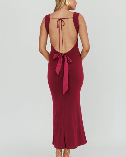 Wine Bodycon Maxi Dress