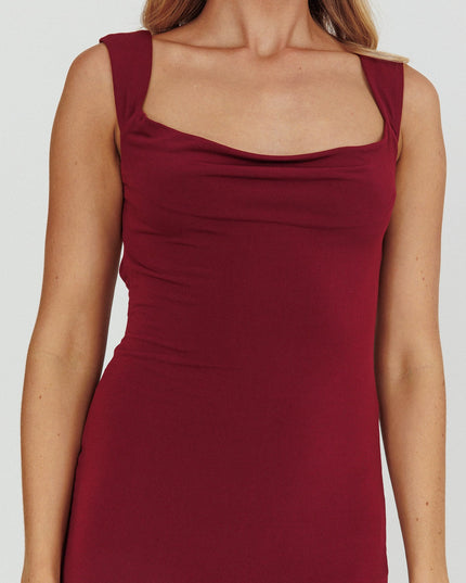 Wine Bodycon Maxi Dress