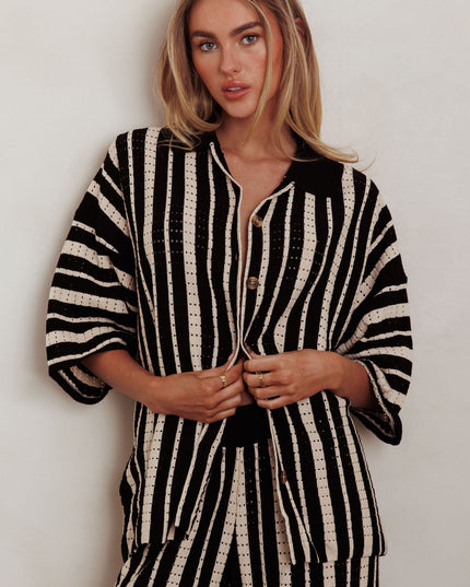 Black Knit Relaxed Shirt