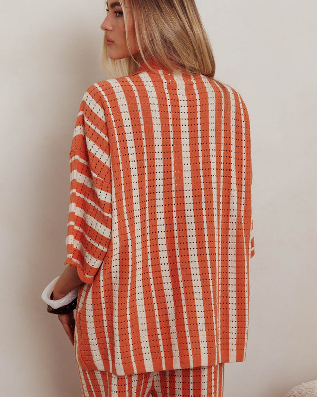 Orange Knit Relaxed Shirt