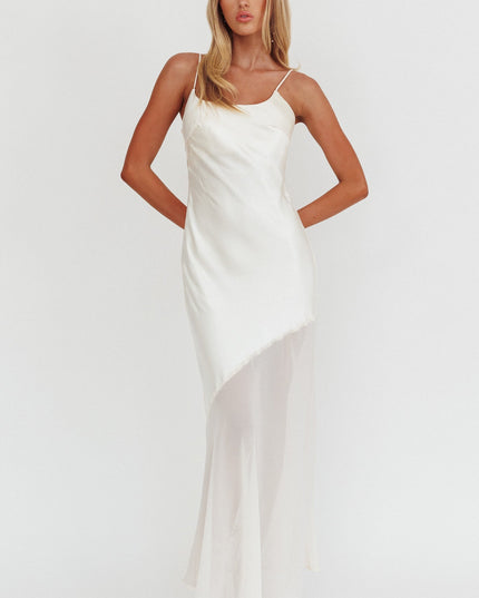 Oyster Chiffon Hem Maxi Dress