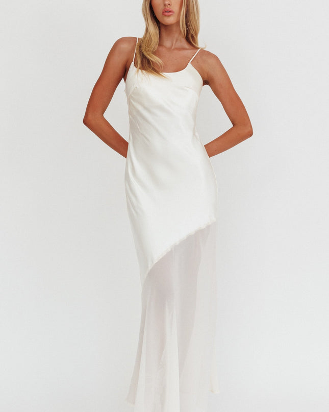 Oyster Chiffon Hem Maxi Dress