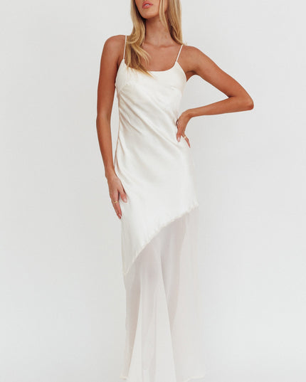 Oyster Chiffon Hem Maxi Dress