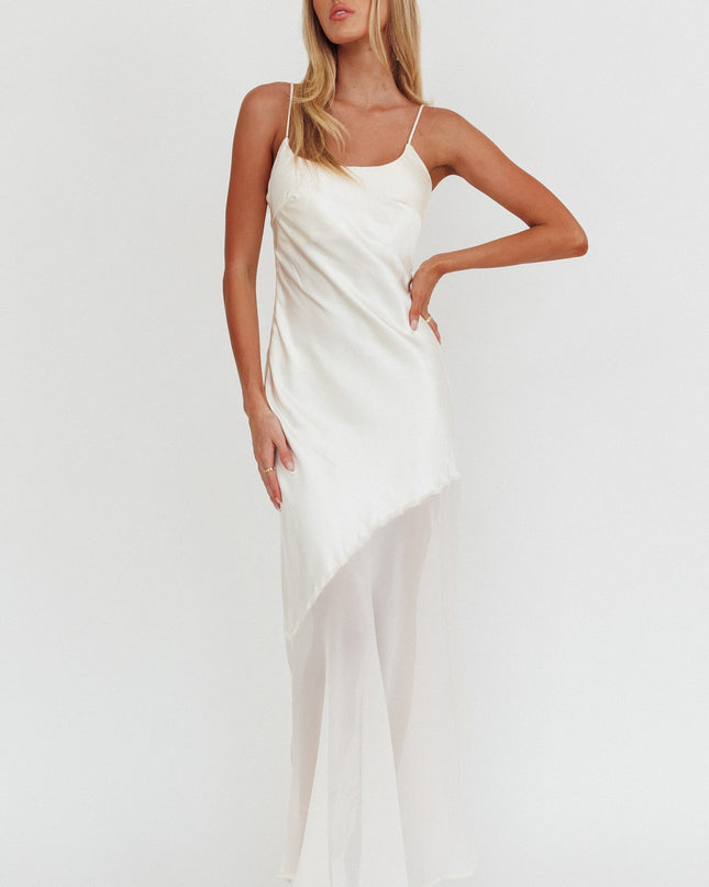 Oyster Chiffon Hem Maxi Dress