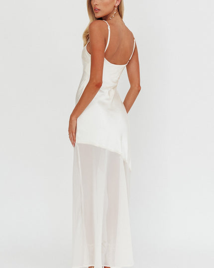 Oyster Chiffon Hem Maxi Dress