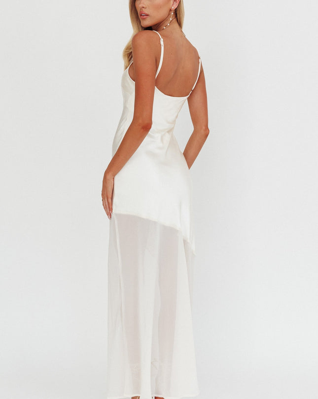 Oyster Chiffon Hem Maxi Dress