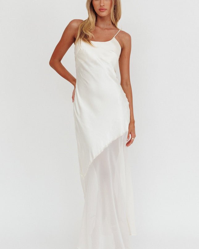 Oyster Chiffon Hem Maxi Dress